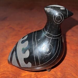 Barro Negro Clay Pottery Quail Mexico Black Clay MCM Modern